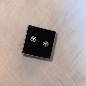 Pandora Flower Rhinestone Stud Earrings